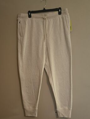 New All In Motion Men's Size L Cream Jogger Fleece Sweatpants